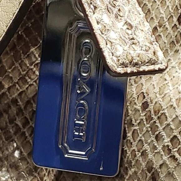 Coach Campbell Exotic Snakeskin Embossed Leather Small Flap Satchel Bag - Picture 3 of 8